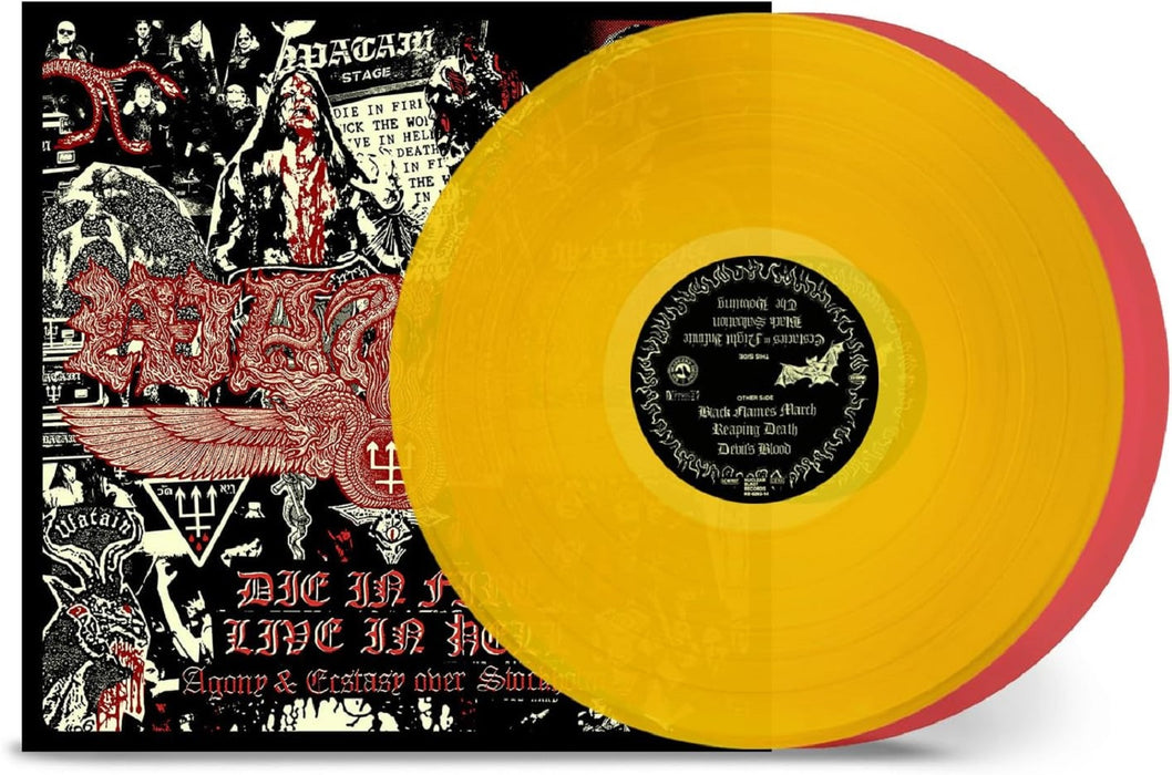 Watain Die in Fire - Live in Hell Vinyl LP Transparent Yellow & Transparent Red Colour 2023