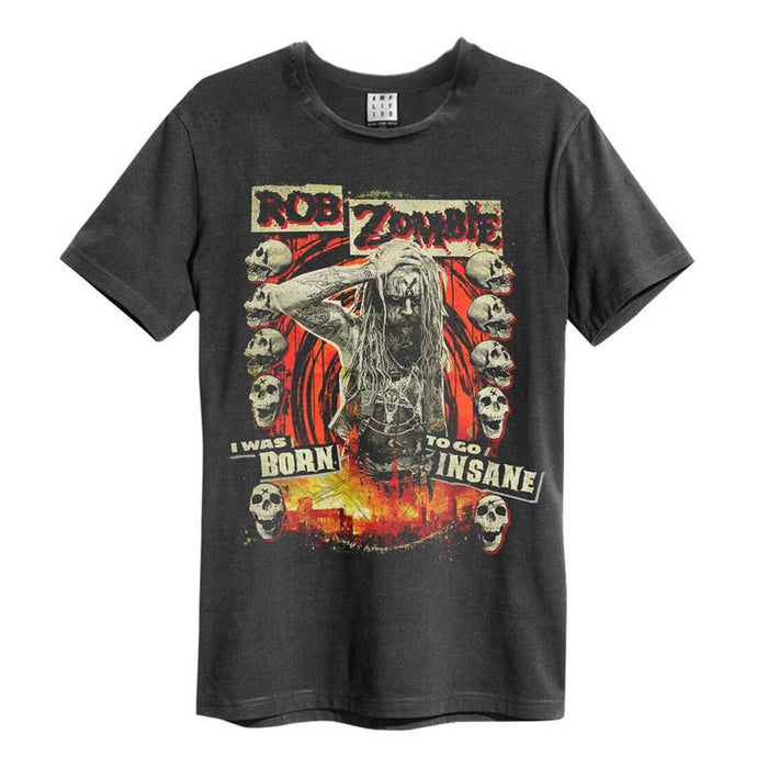 Rob Zombie Born Insane Amplified Charcoal Large Unisex T-Shirt