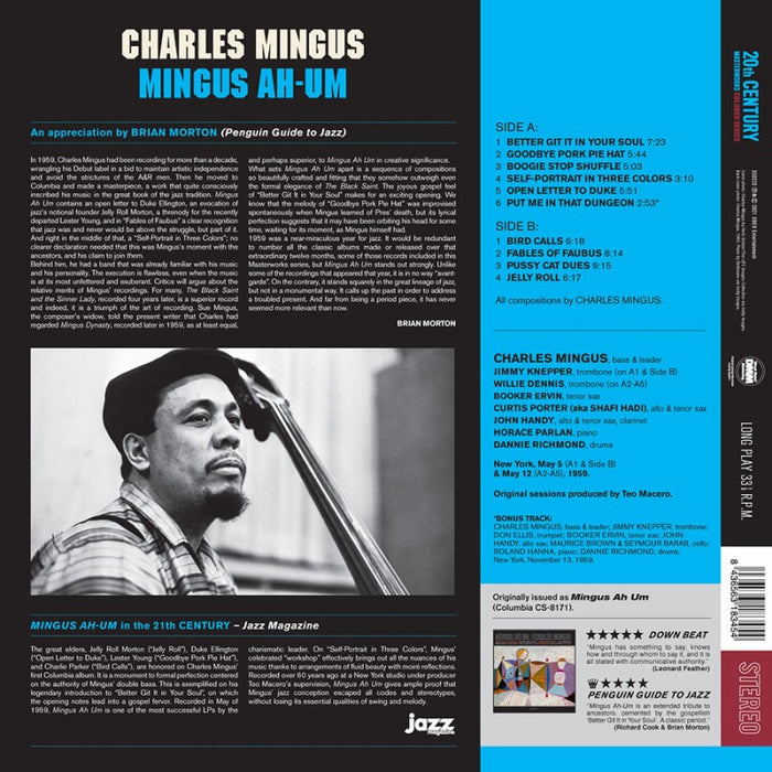 Charles Mingus Mingus Ah Hum Vinyl LP Pink Colour 2021
