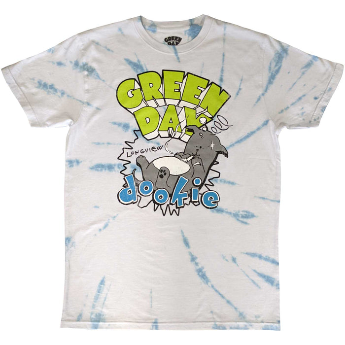 Green Day Dookie Longview White Dip-Dye Wash Large Unisex T-Shirt