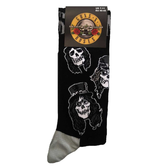 Guns N' Roses Unisex Ankle Socks: Skulls Band Monochrome (Uk Size 7 - 11)