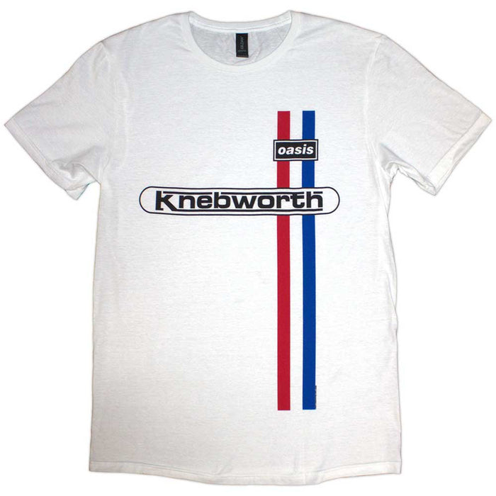 Oasis Knebworth Vertical Stripe White X-Large Unisex T-Shirt