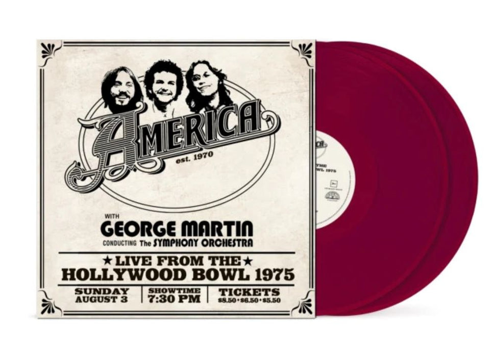 AMERICA America: Live At The Hollywood Bowl 1975 Vinyl LP Ruby Red Colour