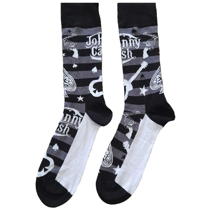 Johnny Cash Unisex Ankle Socks: Guitars 'N Guns (Uk Size 7 - 11)