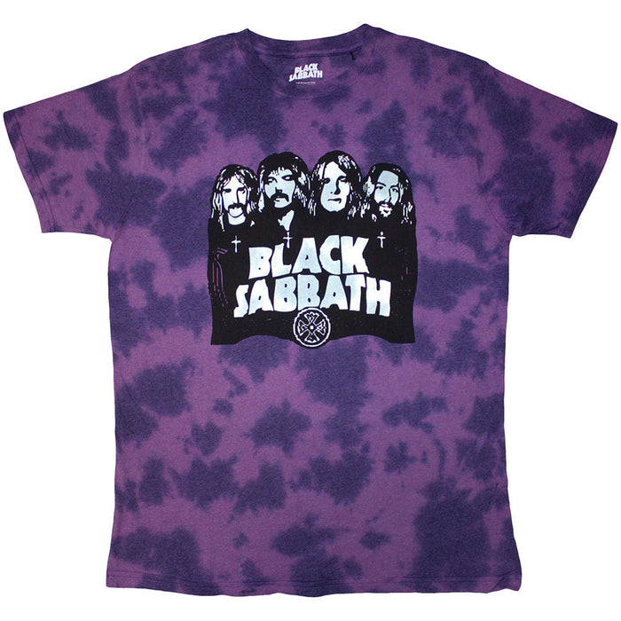 Black Sabbath Band & Logo Wash Purple X-Large T-Shirt