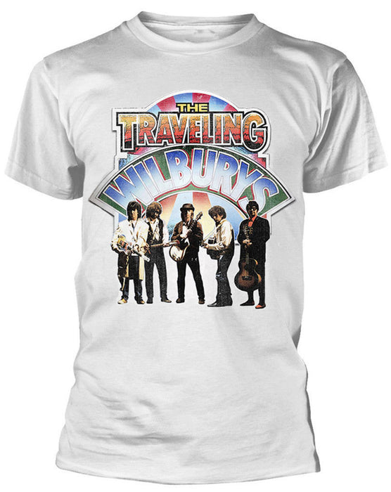 The Traveling Wilburys Band Photo White Large T-Shirt