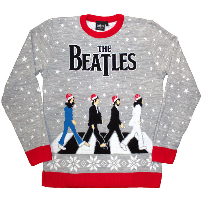 The Beatles Drop T / Abbey Road Christmas Grey X-Large Sweatshirt