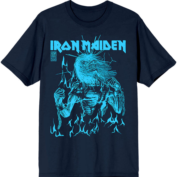 Iron Maiden 50 Life After Death Flames Navy Blue X-Large T-Shirt