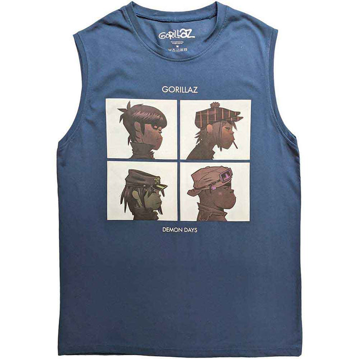 Gorillaz Demon Days Denim Blue Large Tank T-Shirt
