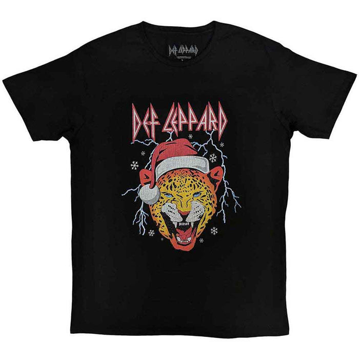 Def Leppard Holiday Leppard Black Large T-Shirt