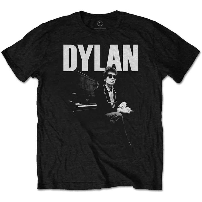 Bob Dylan At Piano Black Small T-Shirt