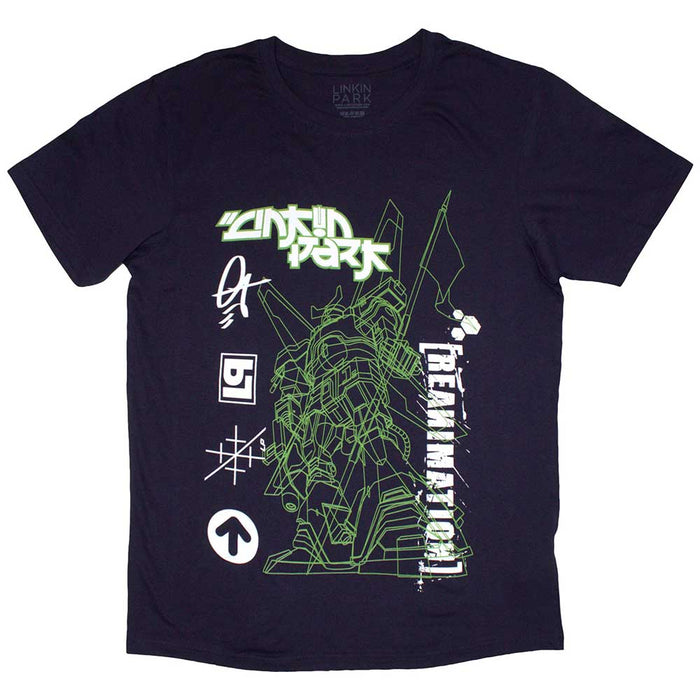 Linkin Park Reanimation Robot Sketch Navy Blue Medium T-Shirt
