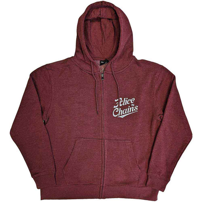 Alice In Chains Maroon Circle Emblem X-Large Zipped Hoodie