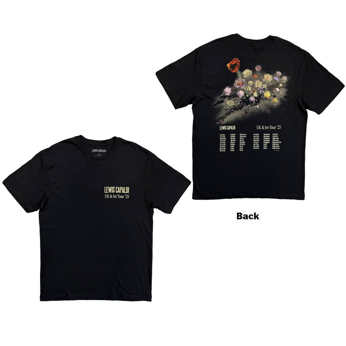 Lewis Capaldi Flowers UK Tour '25 Black Large T-Shirt