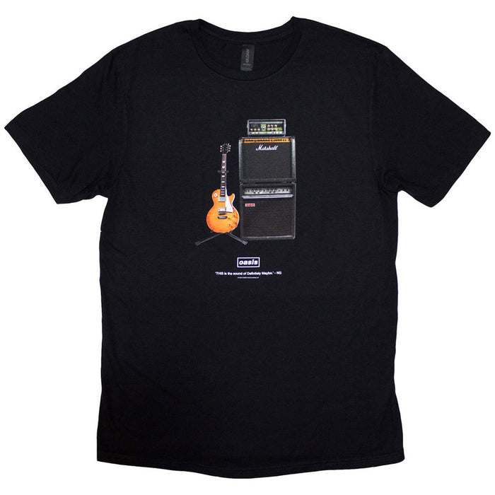 Oasis Definitely Maybe Guitar Black Large T-Shirt