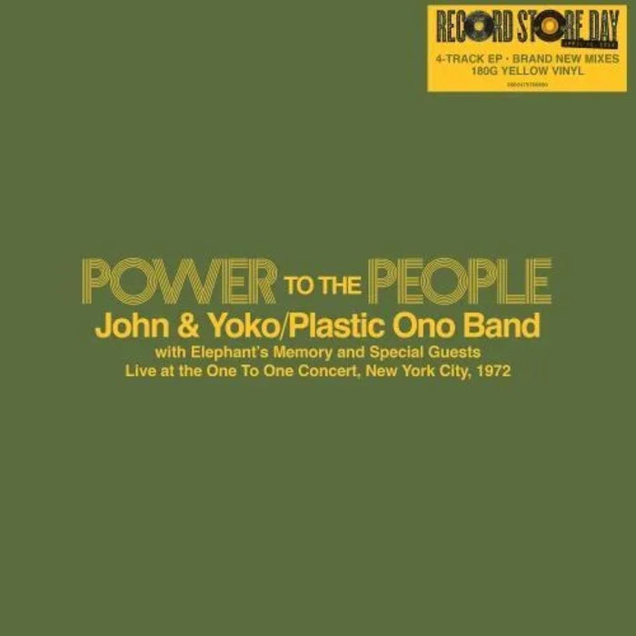 John & Yoko/Plastic Ono Band with Elephant's Memory and Special Guests Power To The People - Live at the One To One Concert, New York City, 1972 12" Vinyl EP RSD 2025