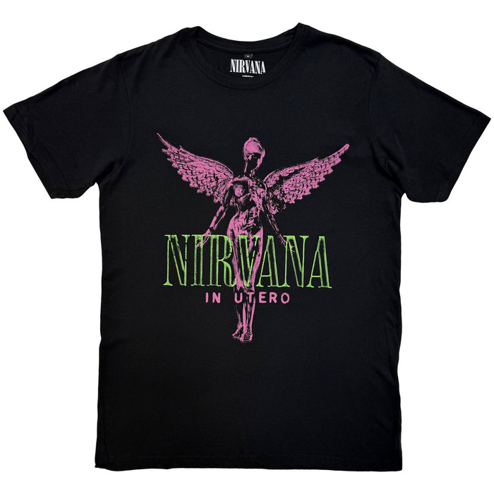 Nirvana In Utero Purple Angel Black Small T-Shirt