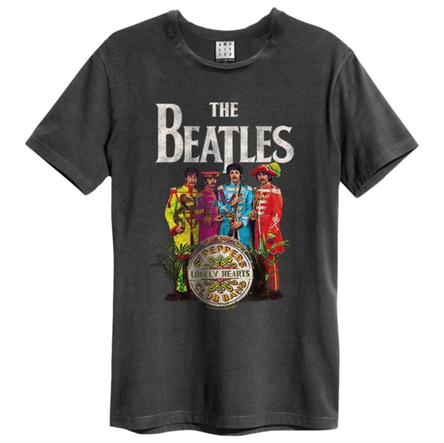 Beatles Sgt Peppers Lonely Hearts Amplified Charcoal Large Unisex T-Shirt