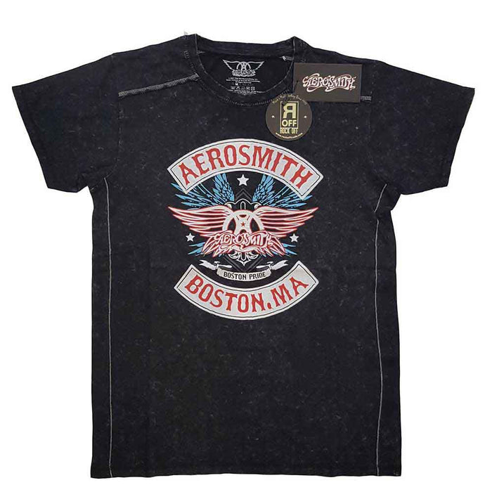 Aerosmith Boston Pride Wash Black Small T-Shirt