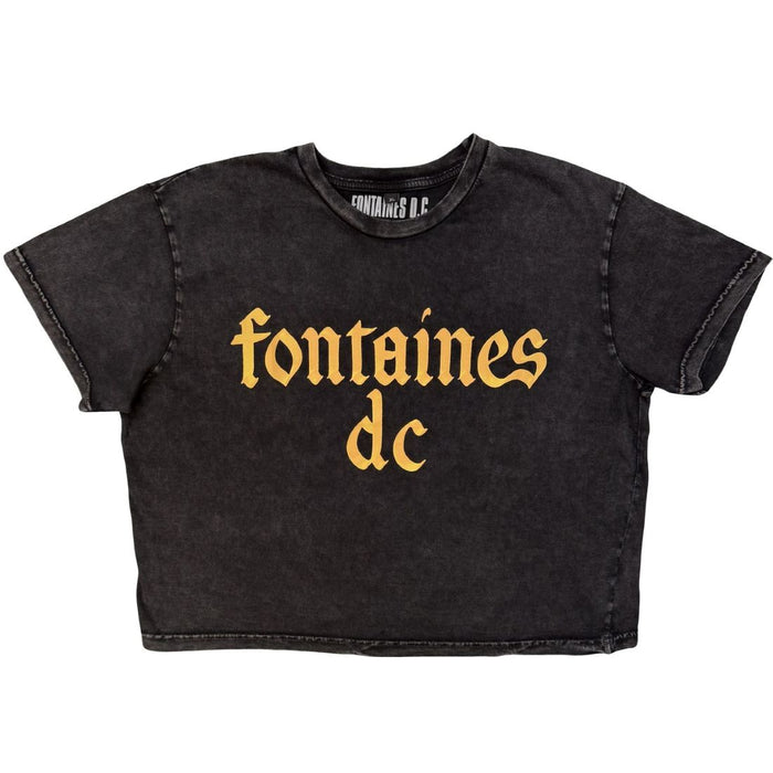 Fontaines D.C. Charcoal Grey Ladies Crop Top Small T-Shirt