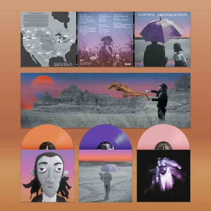 Gruff Rhys American Interior Vinyl LP Apricot, Purple & Rosé Colour 2025