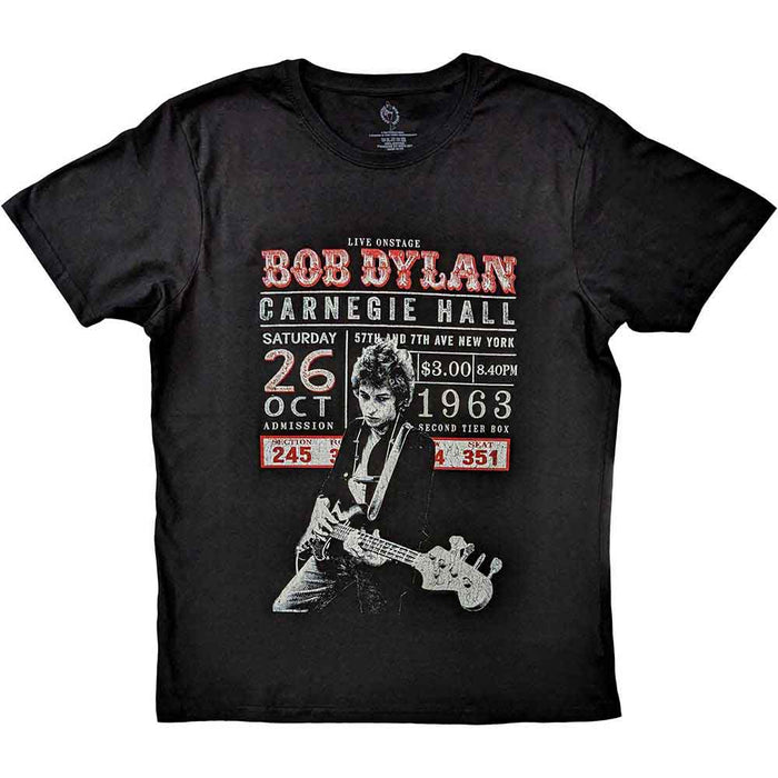 Bob Dylan Carnegie Hall '63 Black Large T-Shirt