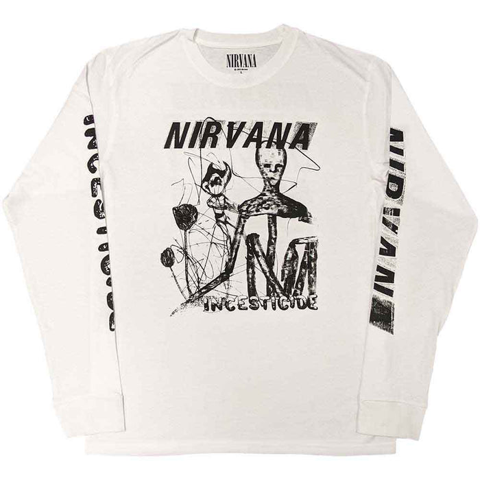 Nirvana Incesticide White Long Sleeve Medium Unisex T-shirt