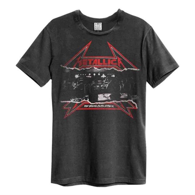 Metallica Young Metal Attack Amplified Charcoal Large Unisex T-Shirt