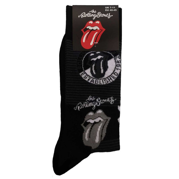 The Rolling Stones Unisex Ankle Socks: Mono Logos (Uk Size 7 - 11)