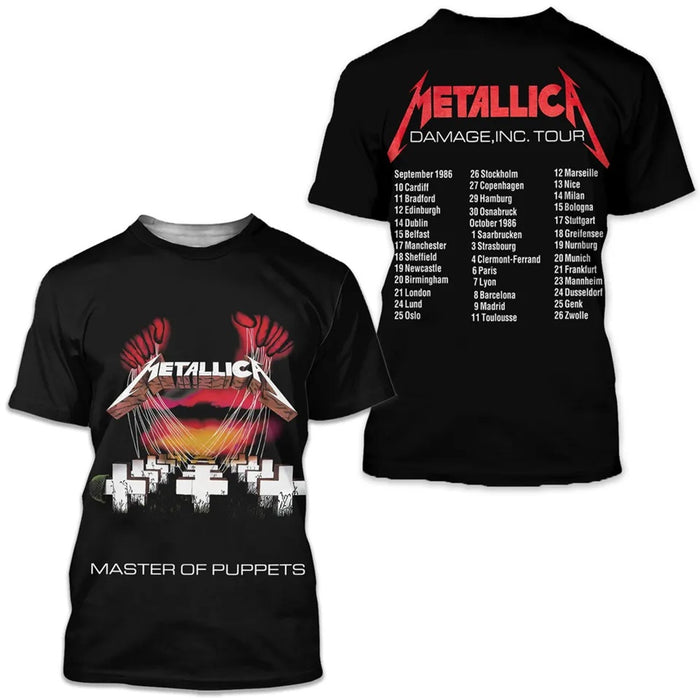 Metallica Master of Puppets European Tour '86 Black Small T-Shirt