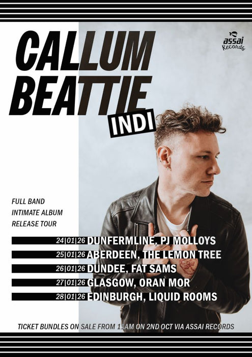 Callum Beattie INDI The Lemon Tree Aberdeen Ticket Bundle Sunday 25th January 2026