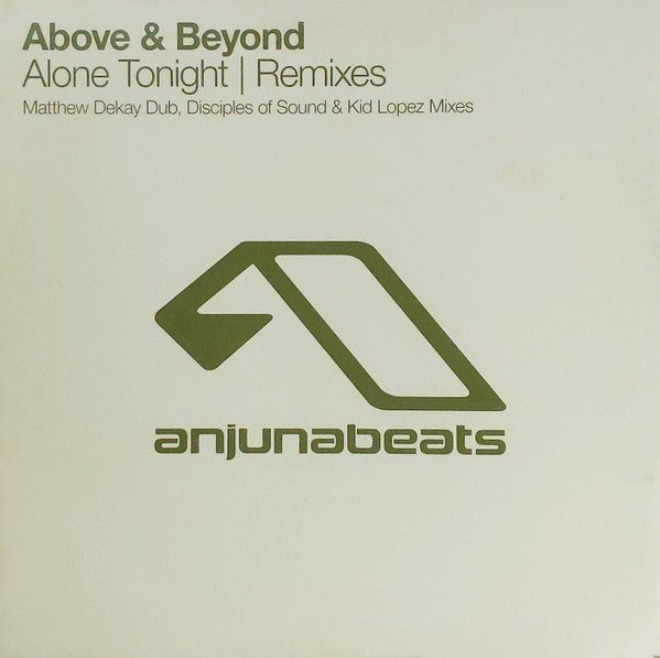 Above & Beyond Alone Tonight Remixes 12" Vinyl Single 2006