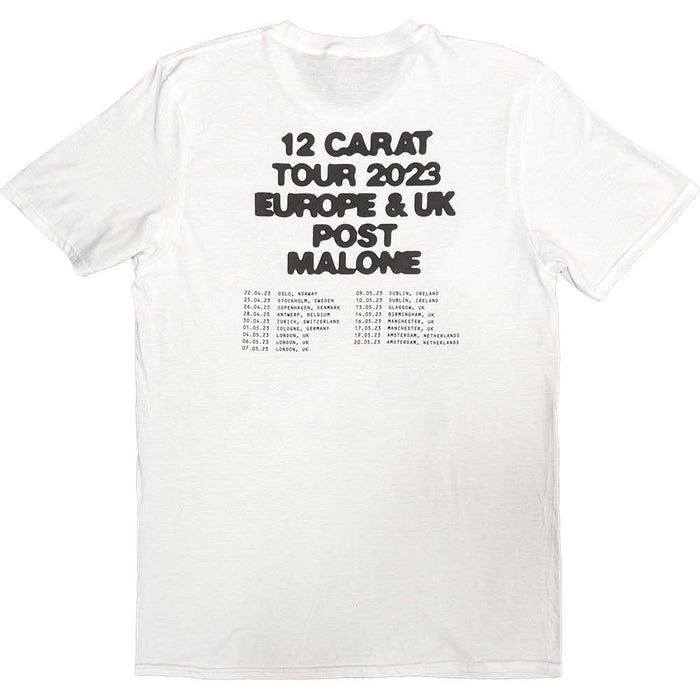 Post Malone Burn It Down 2023 Tour Dates White Large T-Shirt