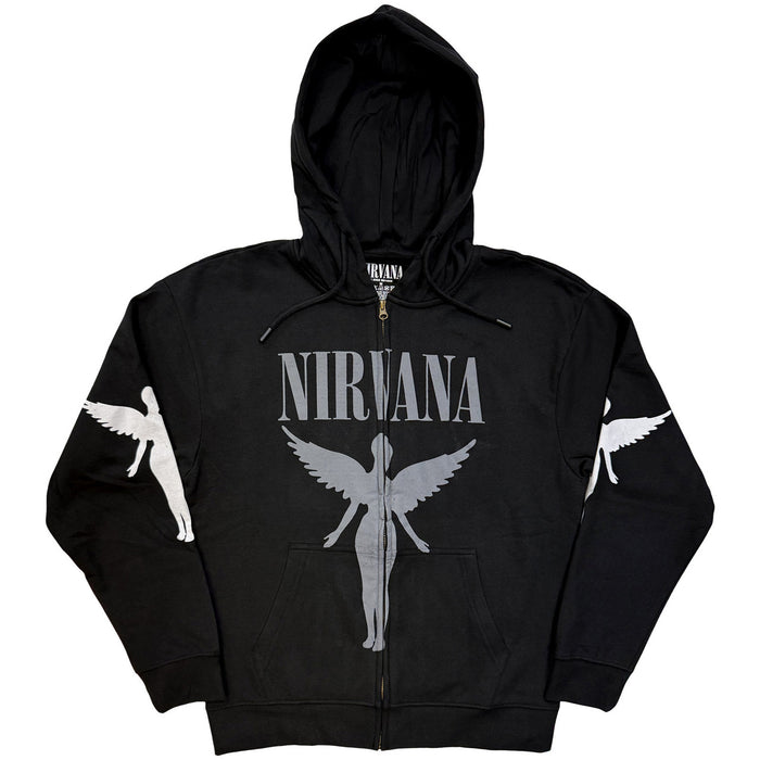Nirvana In Utero Charcoal Grey Medium Zipped Hoodie