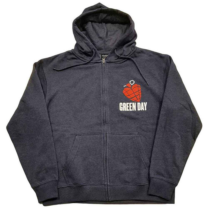 Green Day American Idiot Navy Blue Medium Zipped Hoodie