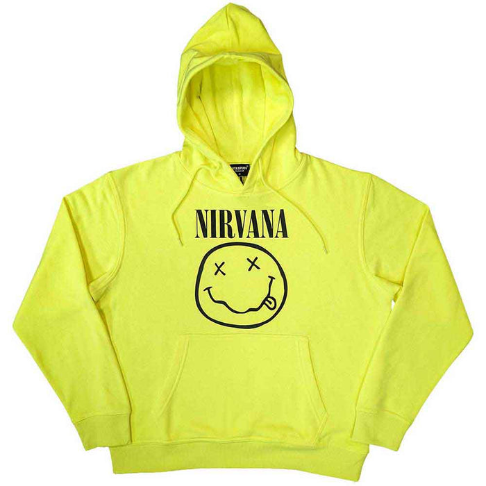 Nirvana Inverse Happy Face Neon Yellow Medium Hoodie