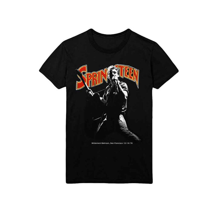 Bruce Springsteen Winterland Ballroom Singing Black Large T-Shirt