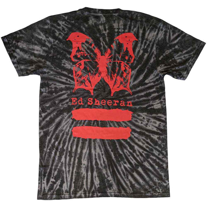 Ed Sheeran Red Equals Butterfly Dip-Dye Wash Black Large Unisex T-Shirt