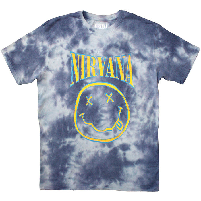 Nirvana Happy Face Washed Blue Stroke XX-Large T-Shirt