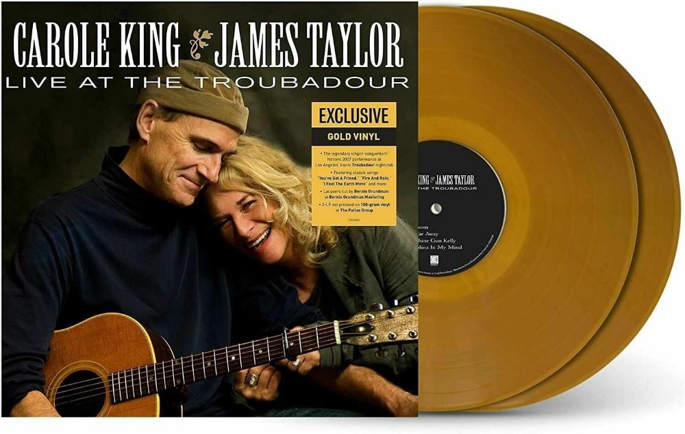 Carole King & James Taylor Live At The Troubadour Vinyl LP Gold Colour 2021