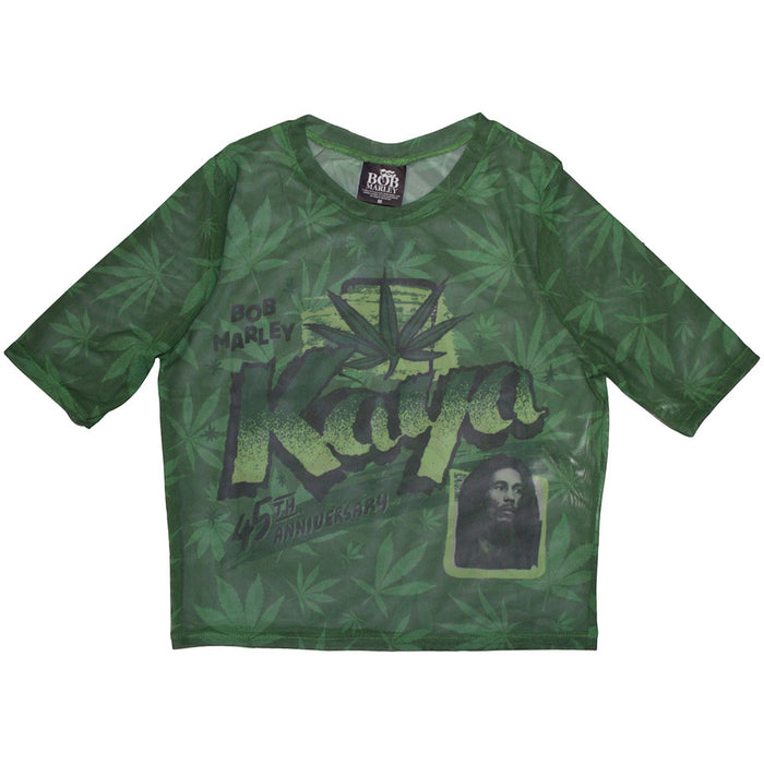 Bob Marley Kaya Mesh Cropped Green Ladies X-Small T-Shirt