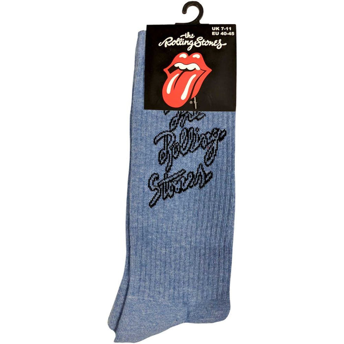 The Rolling Stones Unisex Ankle Socks: Script Logo (Uk Size 7 - 11)