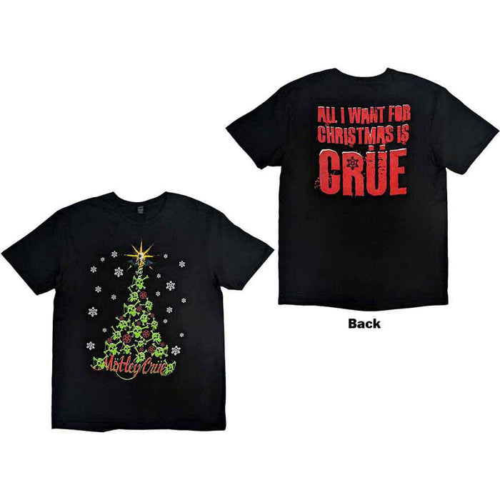 Motley Crue Christmas Crue Black Medium T-Shirt