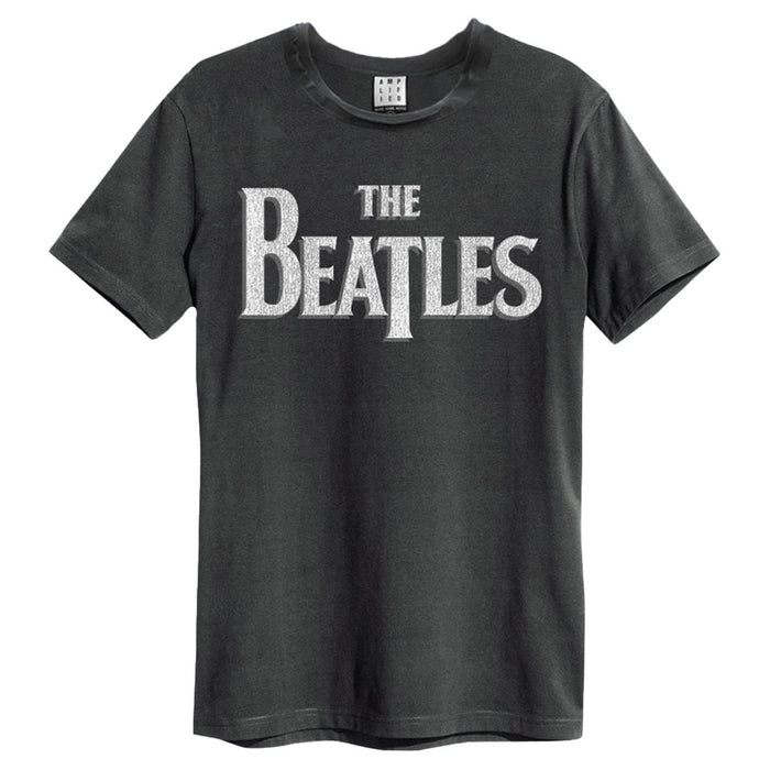 The Beatles Logo Charcoal Grey Small T-Shirt