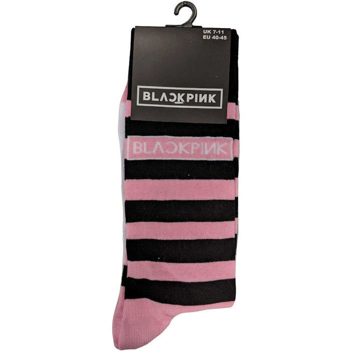 Blackpink Unisex Ankle Socks: Stripes & Logo (Uk Size 7 - 11)