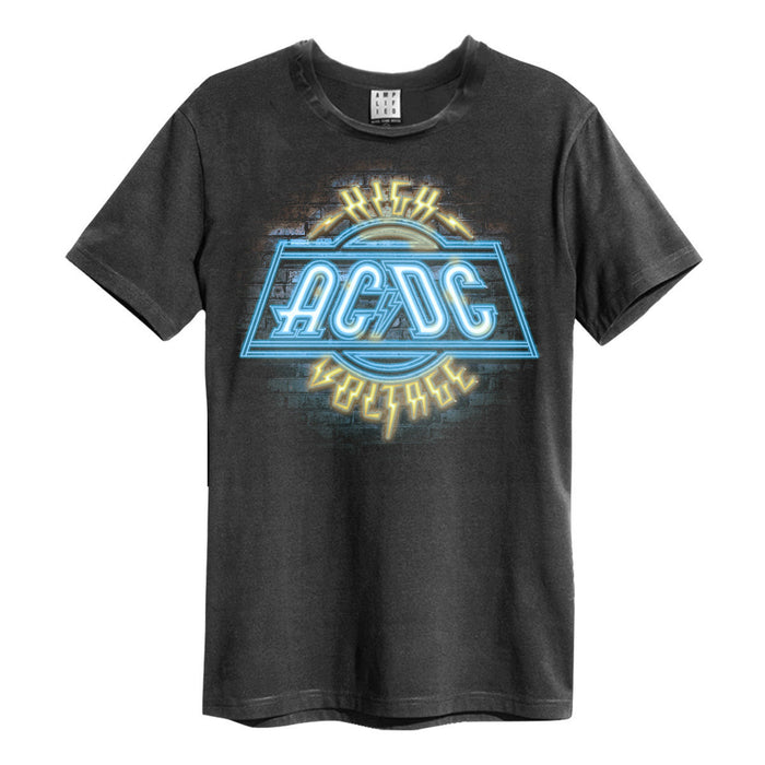 AC/DC High Voltage Neon Amplified Charcoal Medium Unisex T-Shirt