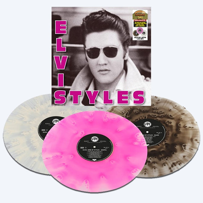 Elvis Presley Elvis Styles Vinyl LP Black, Neon Pink & White Translucent Cloudy Effect Triple Colour RSD 2024