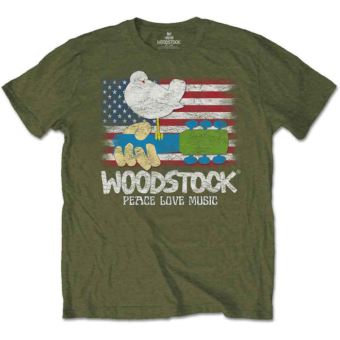 Woodstock Flag Military Green Large T-Shirt