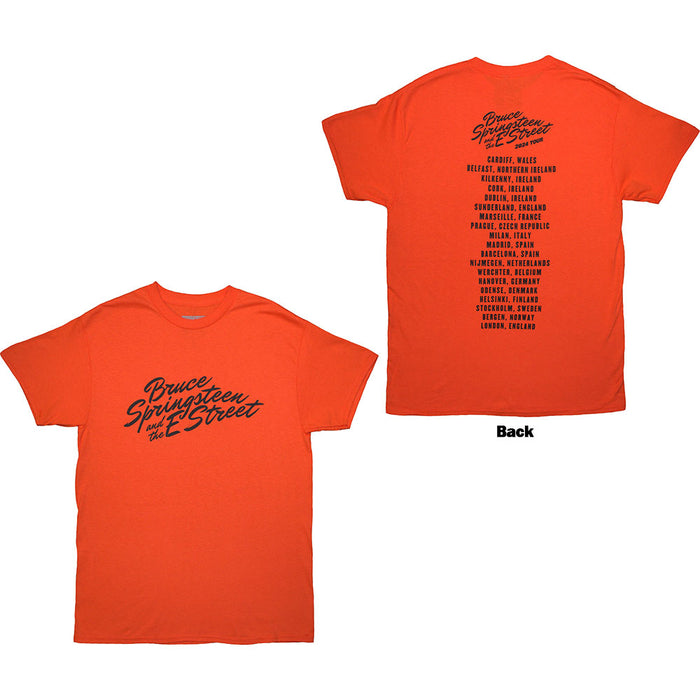 Bruce Springsteen Tour '24 River Font Orange Medium T-Shirt