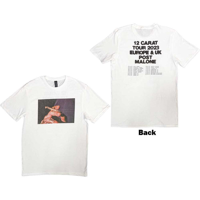 Post Malone Burn It Down 2023 Tour Dates White Medium T-Shirt